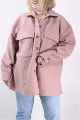 מעיל גקט חדש בסטייל צמר בורוד- XXL